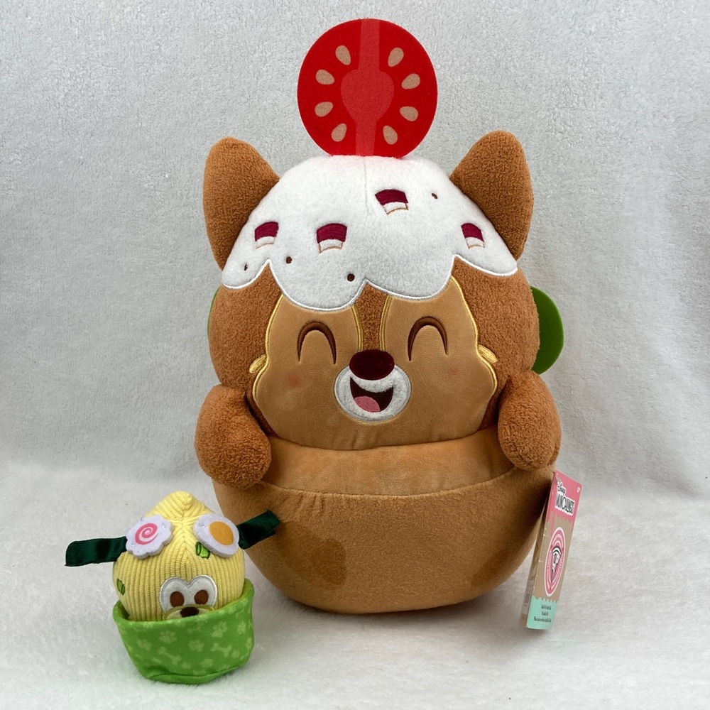 Disney Munchlings Falafel Pita Pocket Dale 15”& Pluto Ramen 4.5” Mini Plush